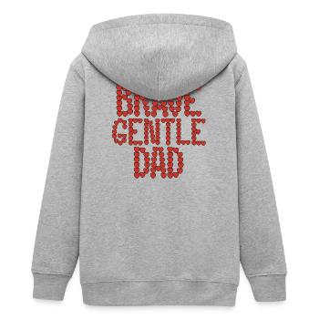 Mutiger, sanfter Vater - Teenager Organic Kapuzenjacke Mini Cultivator von Stanley/Stella - Grau meliert - Hinten - AI Model Teenager Male light (155cm)