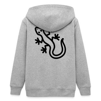 hagedis - Tiener zip hoodie biologisch Stanley/Stella - grijs gemêleerd - Achter - AI Model Teenager Male light (155cm)