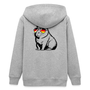 Supporter de Capybara Allemagne - Veste à capuche ado bio Stanley/Stella - gris chiné - Dos - AI Model Teenager Male light (155cm)