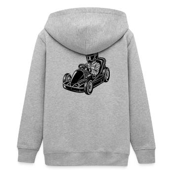 Go kart - Teens Organic Zip-up Hoodie by Stanley/Stella - heather grey - Back - AI Model Teenager Male light (155cm)
