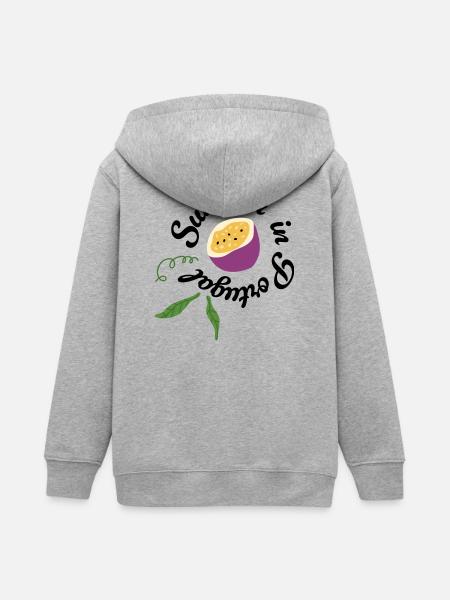 Été au Portugal - Veste à capuche ado bio Stanley/Stella - gris chiné