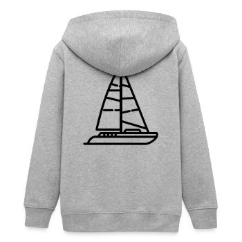 Katamaran - Teenager Organic Kapuzenjacke Mini Cultivator von Stanley/Stella - Grau meliert - Hinten - AI Model Teenager Male light (155cm)