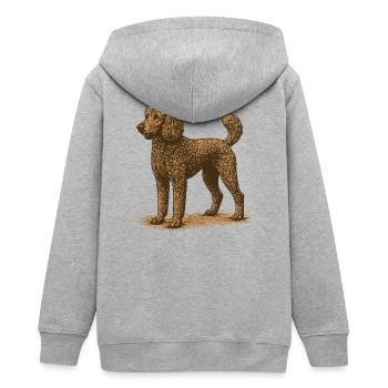 Pudel - Teenager Organic Kapuzenjacke Mini Cultivator von Stanley/Stella - Grau meliert - Hinten - AI Model Teenager Male light (155cm)
