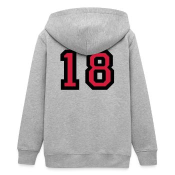 Le numéro 18 - numéro dix-huit - Veste à capuche ado bio Stanley/Stella - gris chiné - Dos - AI Model Teenager Male light (155cm)