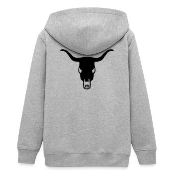 BULL SKULL - Veste à capuche ado bio Stanley/Stella - gris chiné - Dos - AI Model Teenager Male light (155cm)