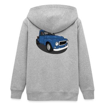 Duet Blue - Teens Organic Zip-up Hoodie by Stanley/Stella - heather grey - Back - AI Model Teenager Male light (155cm)