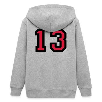 Le numéro 13 - numéro de treize - Veste à capuche ado bio Stanley/Stella - gris chiné - Dos - AI Model Teenager Male light (155cm)