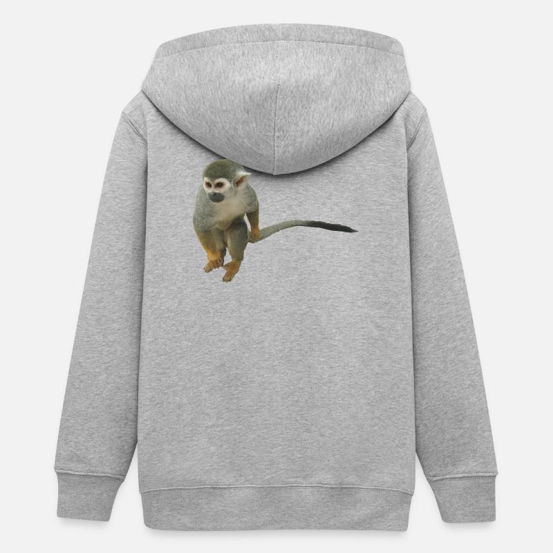 singe - Veste à capuche ado bio Stanley/Stella - gris chiné