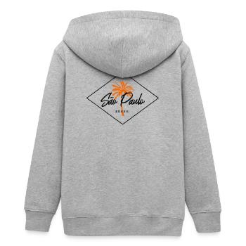 Palmier Orange São Paulo - Veste à capuche ado bio Stanley/Stella - gris chiné - Dos - AI Model Teenager Male light (155cm)