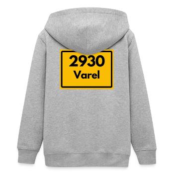 ANCIEN CODE POSTAL RÉTRO 2930 VAREL MEER & MÜHLE - Veste à capuche ado bio Stanley/Stella - gris chiné - Dos - AI Model Teenager Male light (155cm)