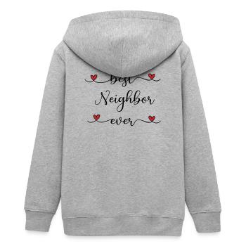 bester Nachbar - Teenager Organic Kapuzenjacke Mini Cultivator von Stanley/Stella - Grau meliert - Hinten - AI Model Teenager Male light (155cm)