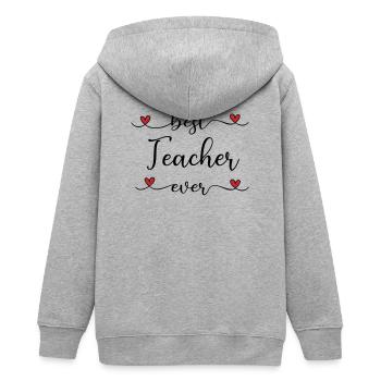 Bester Lehrer - Teenager Organic Kapuzenjacke Mini Cultivator von Stanley/Stella - Grau meliert - Hinten - AI Model Teenager Male light (155cm)
