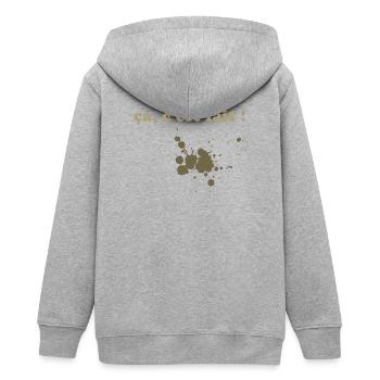 braune Flecken - Teenager Organic Kapuzenjacke Mini Cultivator von Stanley/Stella - Grau meliert - Hinten - AI Model Teenager Male light (155cm)