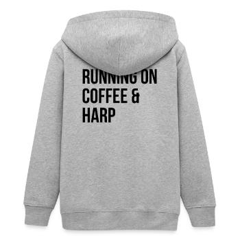 Harfe - Teenager Organic Kapuzenjacke Mini Cultivator von Stanley/Stella - Grau meliert - Hinten - AI Model Teenager Male light (155cm)