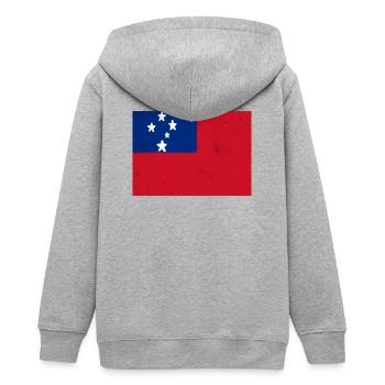 Drapeau des Samoa - Veste à capuche ado bio Stanley/Stella - gris chiné - Dos - AI Model Teenager Male light (155cm)