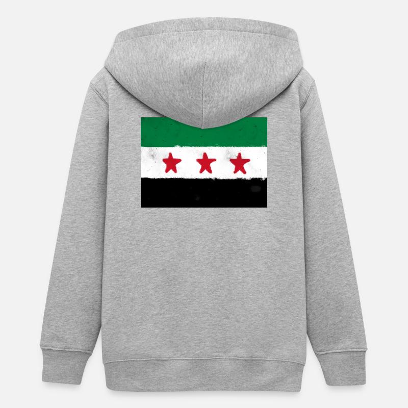 Drapeau de la Syrie - Veste à capuche ado bio Stanley/Stella - gris chiné
