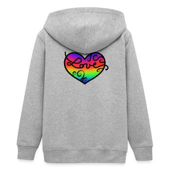 Liebe - Teenager Organic Kapuzenjacke Mini Cultivator von Stanley/Stella - Grau meliert - Hinten - AI Model Teenager Male light (155cm)