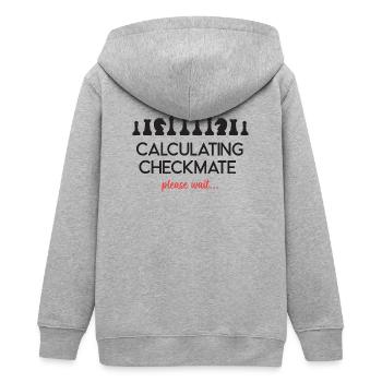 Chess - Calculating Checkmate, please wait... - Teens Organic Zip-up Hoodie by Stanley/Stella - heather grey - Back - AI Model Teenager Male light (155cm)