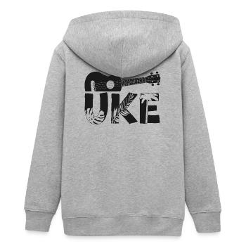 Ukulélé hawaïen uke uke - Veste à capuche ado bio Stanley/Stella - gris chiné - Dos - AI Model Teenager Male light (155cm)