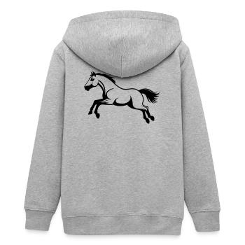 Pferdestil-Sprung - Teenager Organic Kapuzenjacke Mini Cultivator von Stanley/Stella - Grau meliert - Hinten - AI Model Teenager Male light (155cm)