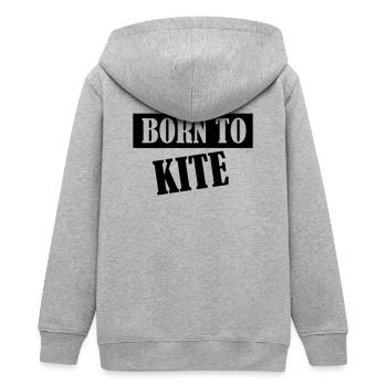 Kiteboard,Kiteboarder,Kite,Kiteboarding,Sea,Board - Teens Organic Zip-up Hoodie by Stanley/Stella - heather grey - Back - AI Model Teenager Male light (155cm)