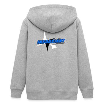 Insouciant Bleu Dynamique - Veste à capuche ado bio Stanley/Stella - gris chiné - Dos - AI Model Teenager Male light (155cm)