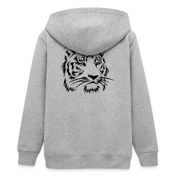 Logo tête de tigre - Veste à capuche ado bio Stanley/Stella - gris chiné - Dos - AI Model Teenager Male light (155cm)
