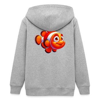 Clownfische - Teenager Organic Kapuzenjacke Mini Cultivator von Stanley/Stella - Grau meliert - Hinten - AI Model Teenager Male light (155cm)