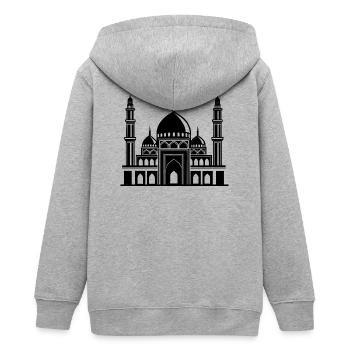 Moschee - Teenager Organic Kapuzenjacke Mini Cultivator von Stanley/Stella - Grau meliert - Hinten - AI Model Teenager Male light (155cm)