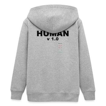 HUMAN V1.0 SPECS - Teens Organic Zip-up Hoodie by Stanley/Stella - heather grey - Back - AI Model Teenager Male light (155cm)