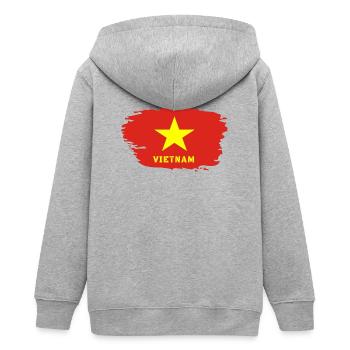 Vietnam Flagge / Geschenk Hanoi Asien Südostasien - Teenager Organic Kapuzenjacke Mini Cultivator von Stanley/Stella - Grau meliert - Hinten - AI Model Teenager Male light (155cm)