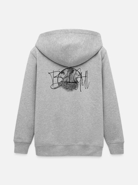 DLM C BE STILL B1W - Teenager Organic Kapuzenjacke Mini Cultivator von Stanley/Stella - Grau meliert