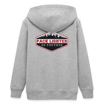 Pack lighter, go further - Teens Organic Zip-up Hoodie by Stanley/Stella - heather grey - Back - AI Model Teenager Male light (155cm)