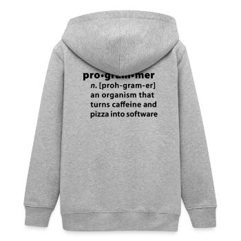 Programmer Wörterbuchdefinition - Teenager Organic Kapuzenjacke Mini Cultivator von Stanley/Stella - Grau meliert - Hinten - AI Model Teenager Male light (155cm)