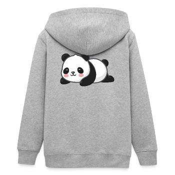 Amoureux des animaux panda mignon - Veste à capuche ado bio Stanley/Stella - gris chiné - Dos - AI Model Teenager Male light (155cm)
