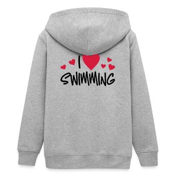 schwimmen - Teenager Organic Kapuzenjacke Mini Cultivator von Stanley/Stella - Grau meliert - Hinten - AI Model Teenager Male light (155cm)