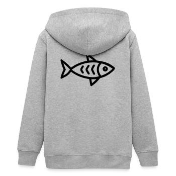 Hering - Teenager Organic Kapuzenjacke Mini Cultivator von Stanley/Stella - Grau meliert - Hinten - AI Model Teenager Male light (155cm)