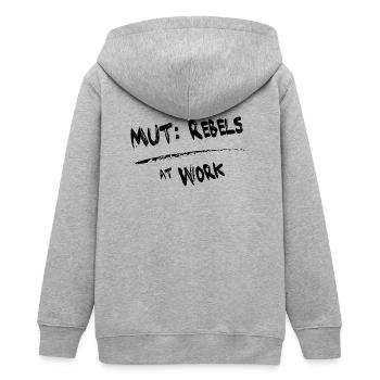 MUT Rebels schwarz - Teenager Organic Kapuzenjacke Mini Cultivator von Stanley/Stella - Grau meliert - Hinten - AI Model Teenager Male light (155cm)