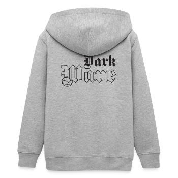 Dark Wave music Gothic Typography - Teens Organic Zip-up Hoodie by Stanley/Stella - heather grey - Back - AI Model Teenager Male light (155cm)