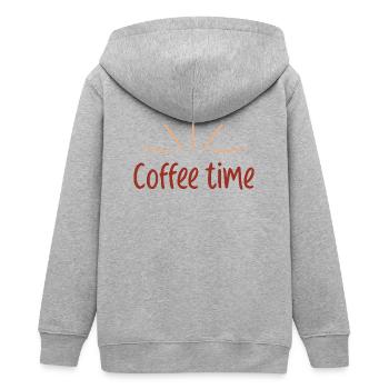 Café Time Soleil Rétro - Veste à capuche ado bio Stanley/Stella - gris chiné - Dos - AI Model Teenager Male light (155cm)
