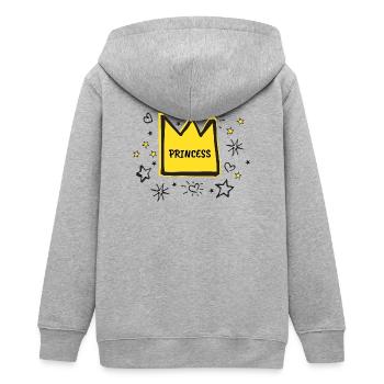 Prinzessin - Teenager Organic Kapuzenjacke Mini Cultivator von Stanley/Stella - Grau meliert - Hinten - AI Model Teenager Male light (155cm)