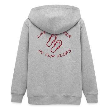 LIFE IS BETTER IN FLIP FLOPS - Teenager Organic Kapuzenjacke Mini Cultivator von Stanley/Stella - Grau meliert - Hinten - AI Model Teenager Male light (155cm)