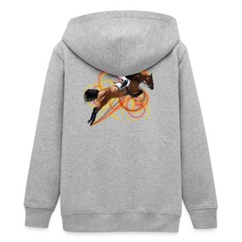 Galop de tourbillon de flammes - Veste à capuche ado bio Stanley/Stella - gris chiné - Dos - AI Model Teenager Male light (155cm)