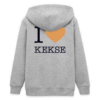 I love Kekse - Teenager Organic Kapuzenjacke Mini Cultivator von Stanley/Stella - Grau meliert - Hinten - AI Model Teenager Male light (155cm)