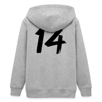14 - Teenager Organic Kapuzenjacke Mini Cultivator von Stanley/Stella - Grau meliert - Hinten - AI Model Teenager Male light (155cm)