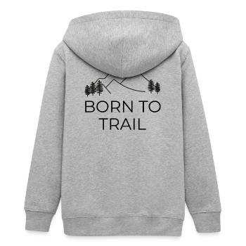 Born to Trail - Trailrunning Design  - Teenager Organic Kapuzenjacke Mini Cultivator von Stanley/Stella - Grau meliert - Hinten - AI Model Teenager Male light (155cm)