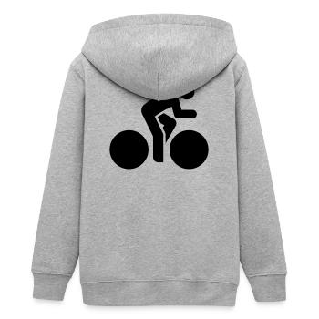 Radsportler, Fahrrad, Fahrradtour, Rennrad - Teenager Organic Kapuzenjacke Mini Cultivator von Stanley/Stella - Grau meliert - Hinten - AI Model Teenager Male light (155cm)