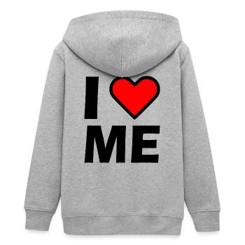 I love me - Veste à capuche ado bio Stanley/Stella - gris chiné - Dos - AI Model Teenager Male light (155cm)