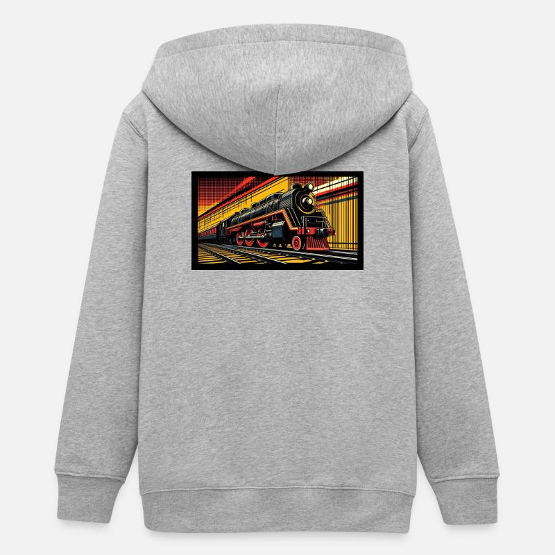 Train 1 1 - Veste à capuche ado bio Stanley/Stella - gris chiné