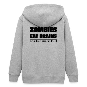 Zombies fressen Gehirne - Teenager Organic Kapuzenjacke Mini Cultivator von Stanley/Stella - Grau meliert - Hinten - AI Model Teenager Male light (155cm)